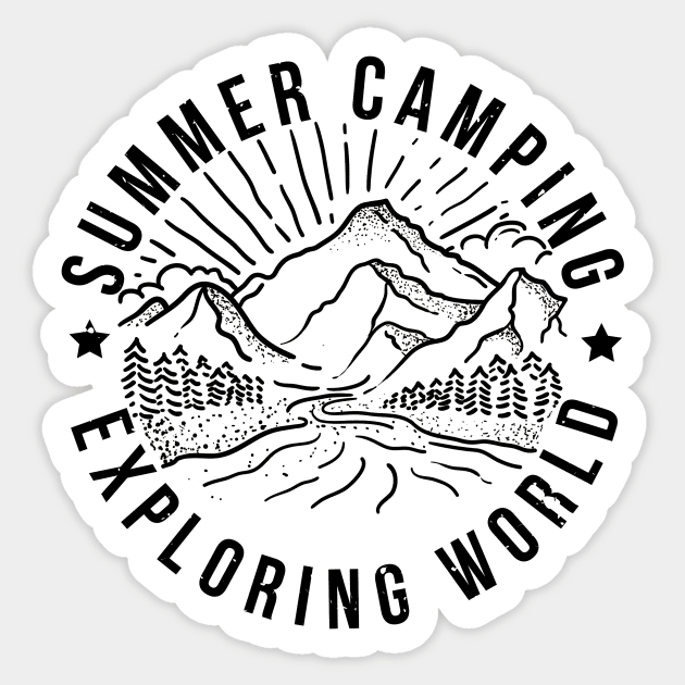 Summer Camping Exploring World Sticker by monicasareen